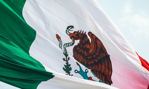 Mexico Flag in the Wind